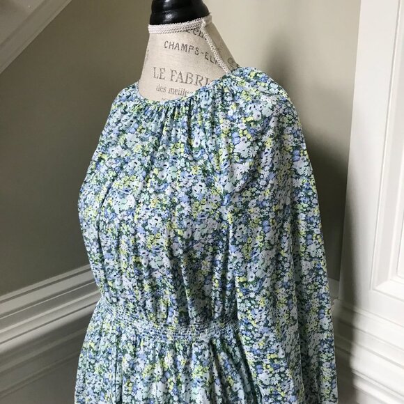 JCrew Palermo Liberty Print Mini Dress Womens Small Blue Green Floral Thorpe - Picture 8 of 12